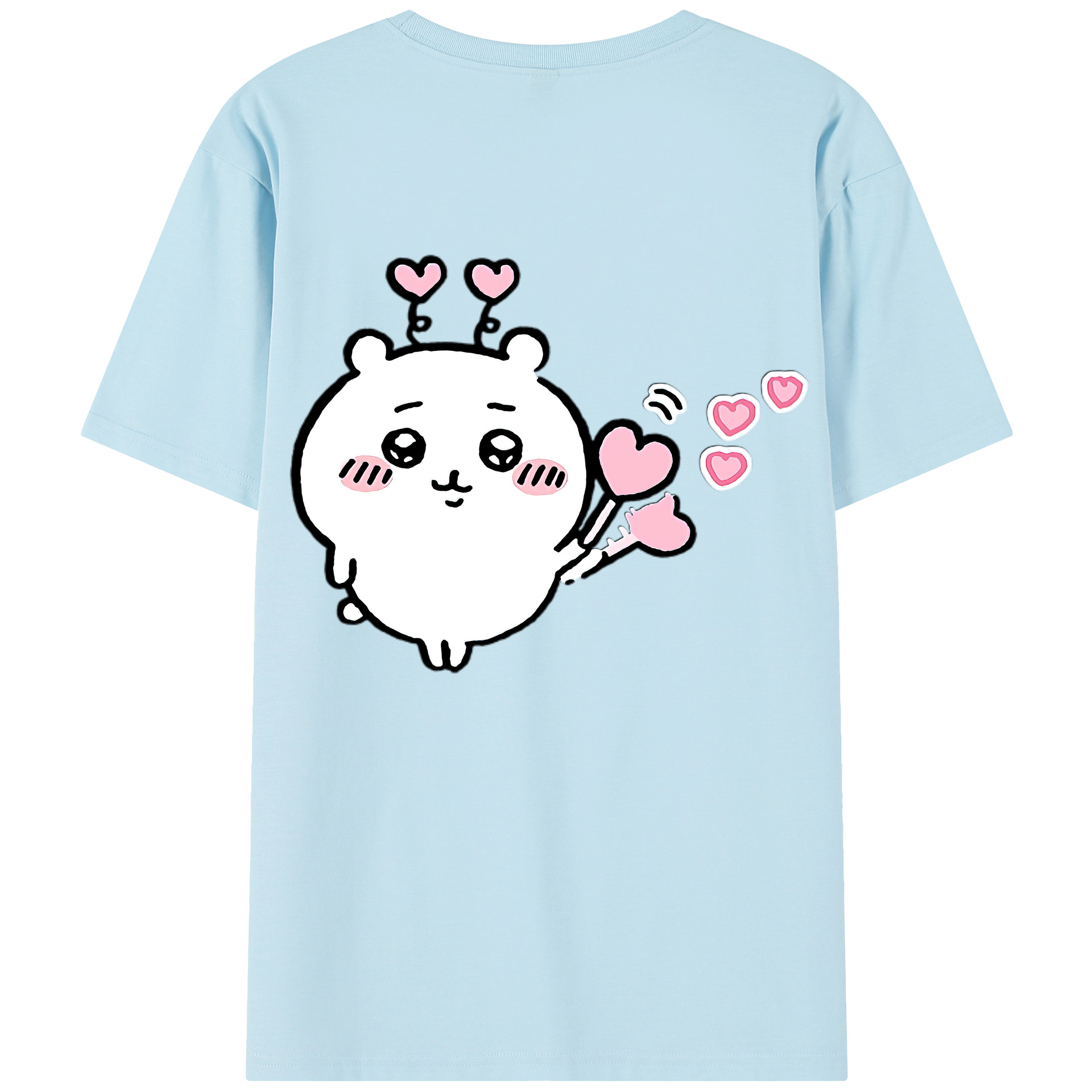 （画像用） ちいかわ ちいかわ Chii-kawa chiikawa 綿100％半袖Tシャツ（背面プリント）